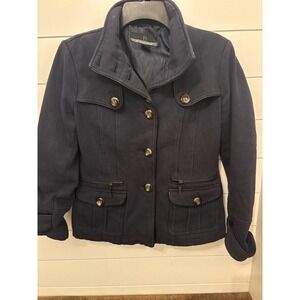 BY BERNARDO Navy Blue Military Style Jacket Women's Size S‎